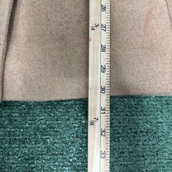 J Crew Coat Womens 4 Beige Wool Mid Length Funnel Neck Lined Pockets Winter - Picture 5 of 9